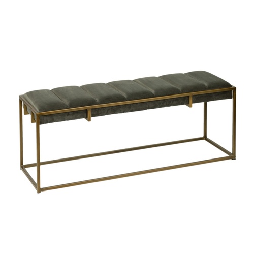Used West Elm Dark Gray Brass Fontanne Ottoman Bench for sale on AptDeco