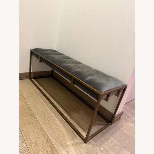 Used West Elm Dark Gray Brass Fontanne Ottoman Bench for sale on AptDeco