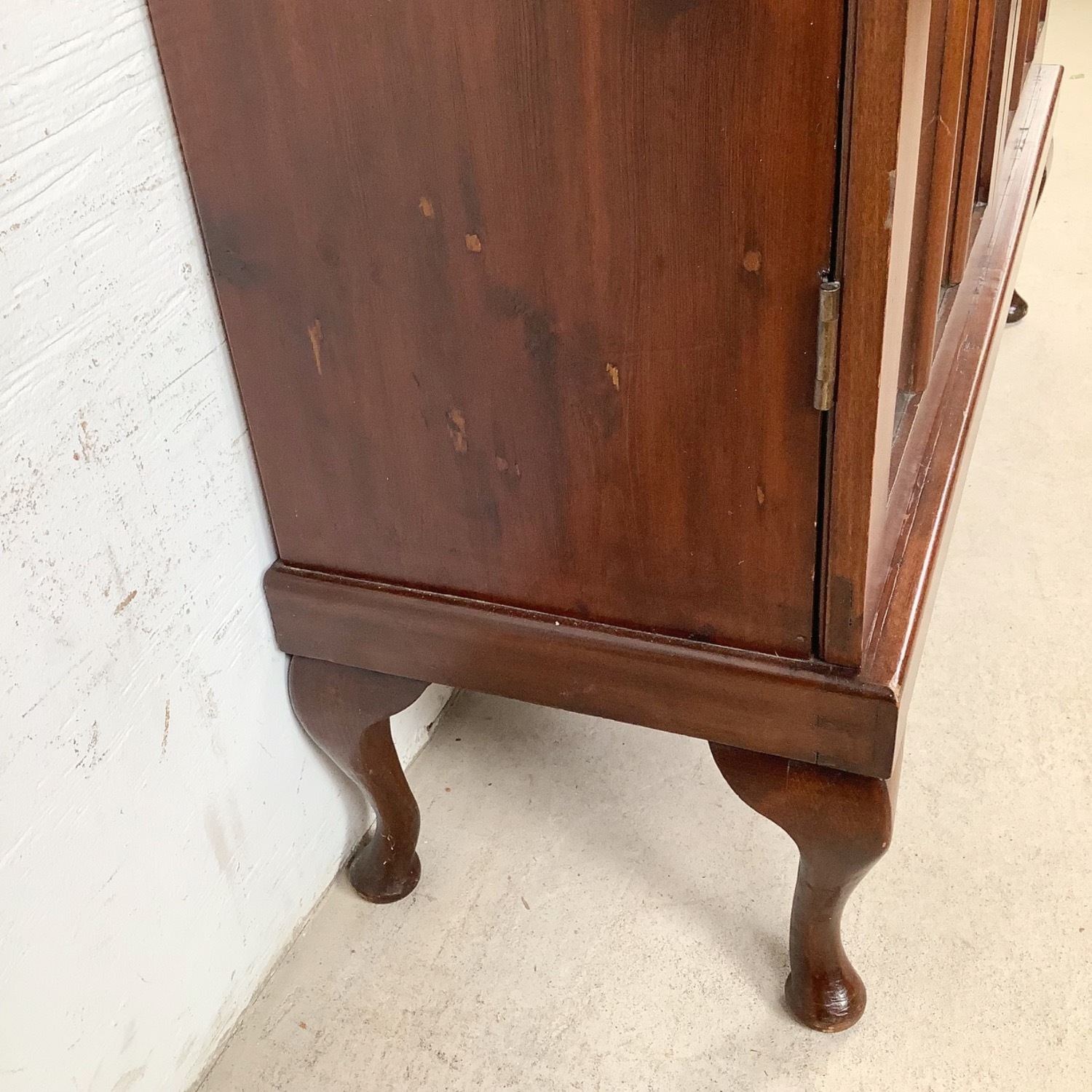 Vintage Wooden Bookcase with Glazed Double Doors - image-17