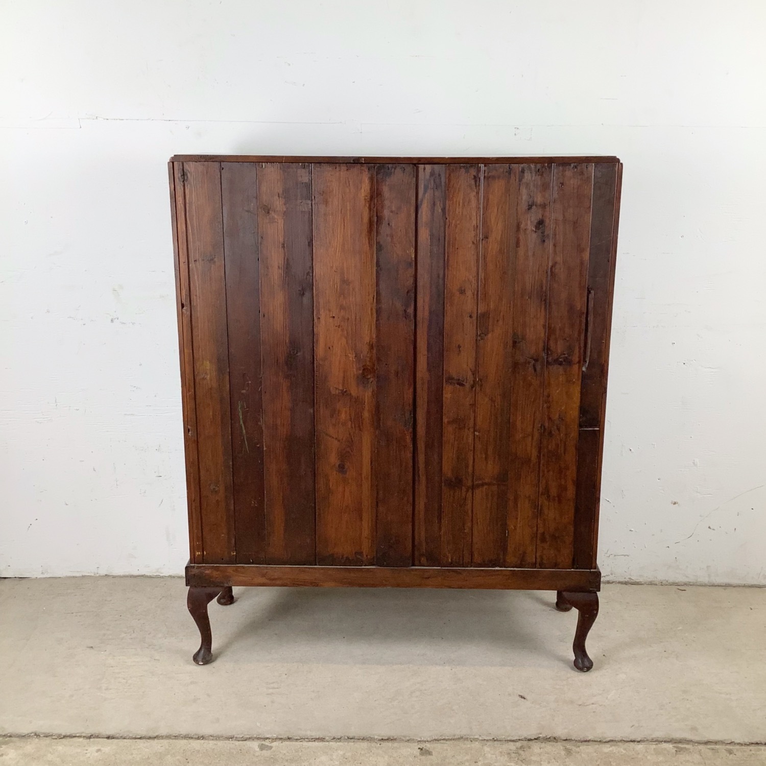 Vintage Wooden Bookcase with Glazed Double Doors - image-14