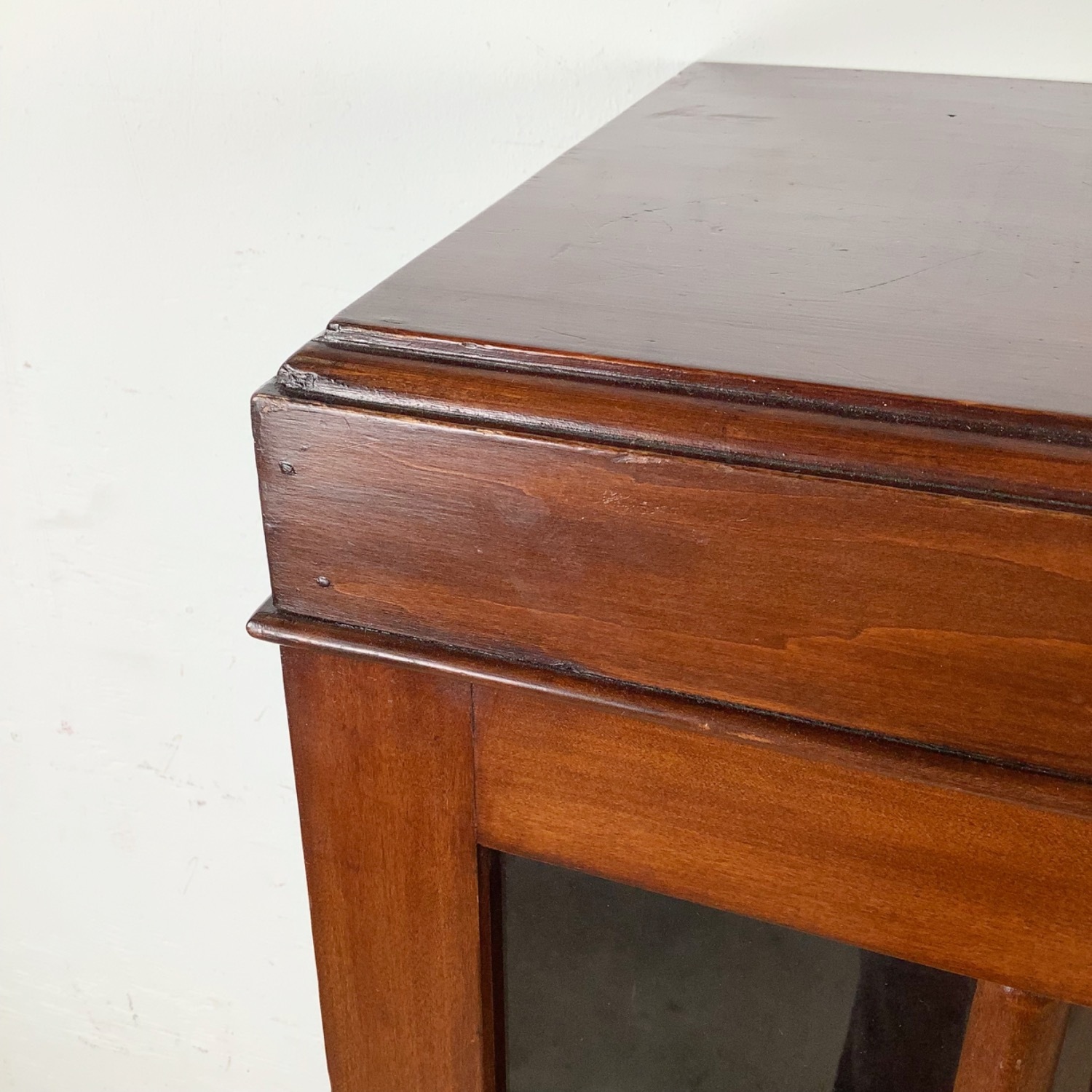 Vintage Wooden Bookcase with Glazed Double Doors - image-19