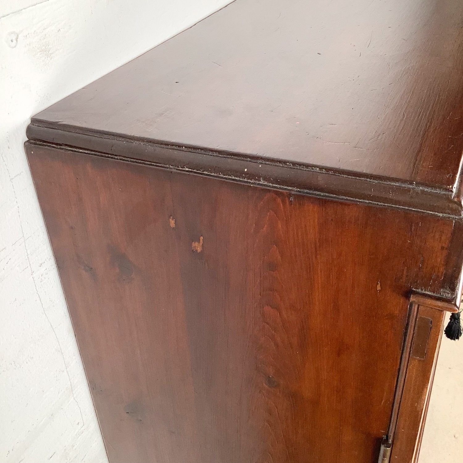 Vintage Wooden Bookcase with Glazed Double Doors - image-9