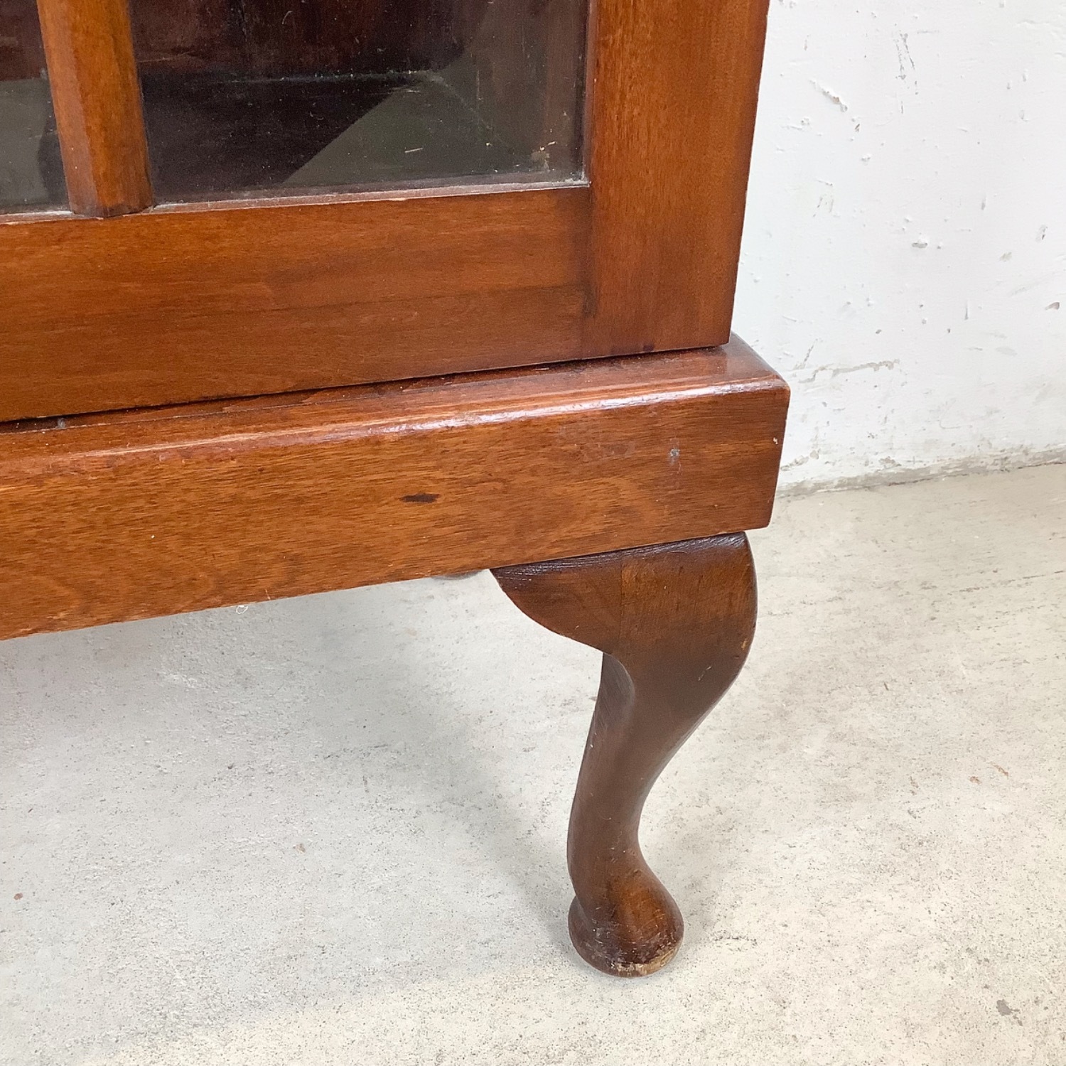 Vintage Wooden Bookcase with Glazed Double Doors - image-12