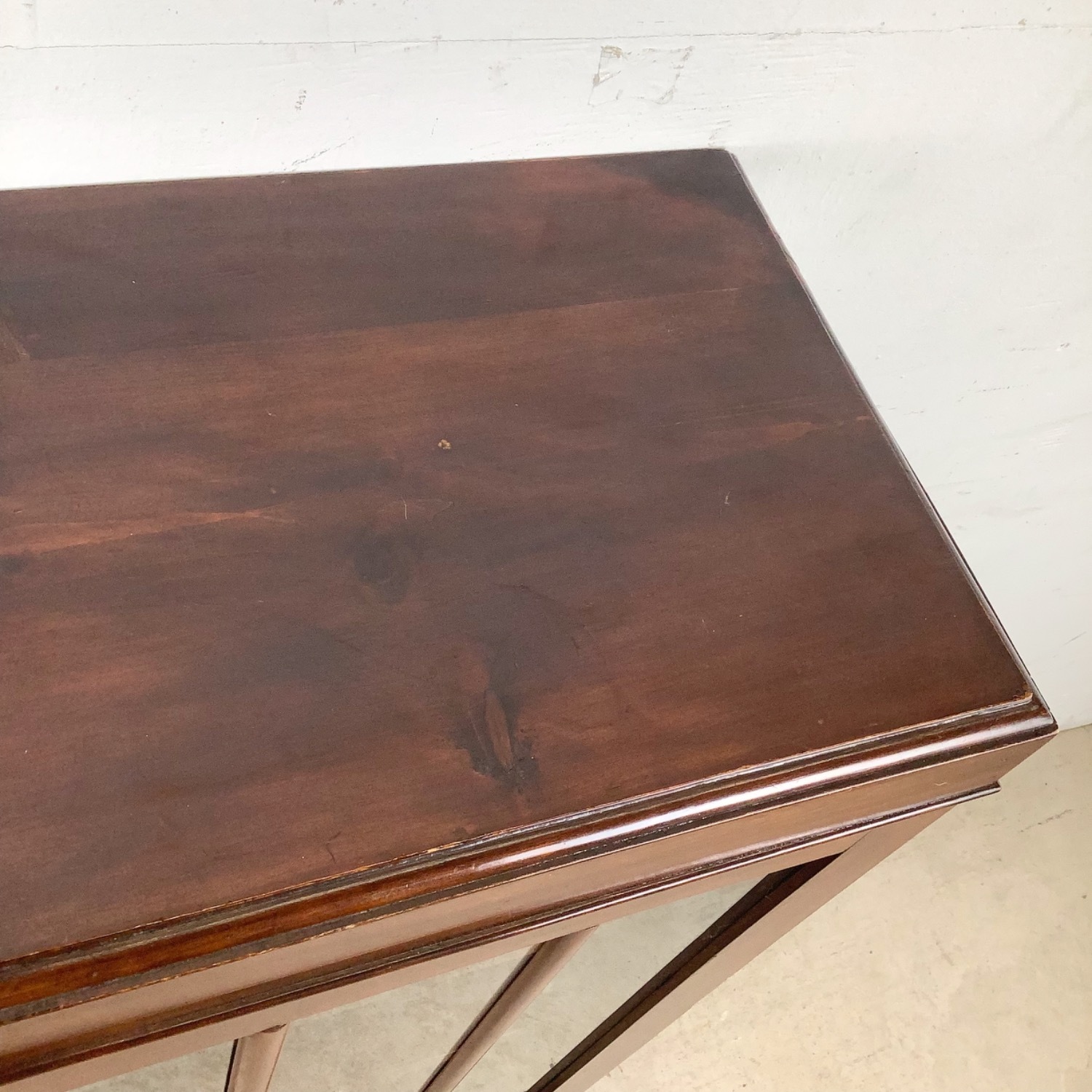 Vintage Wooden Bookcase with Glazed Double Doors - image-5