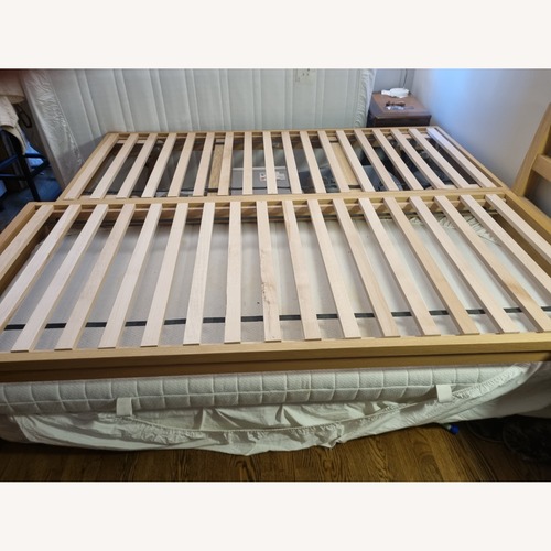 Used Habitat Adams Ii Light Brown Wood Full Bed for sale on AptDeco