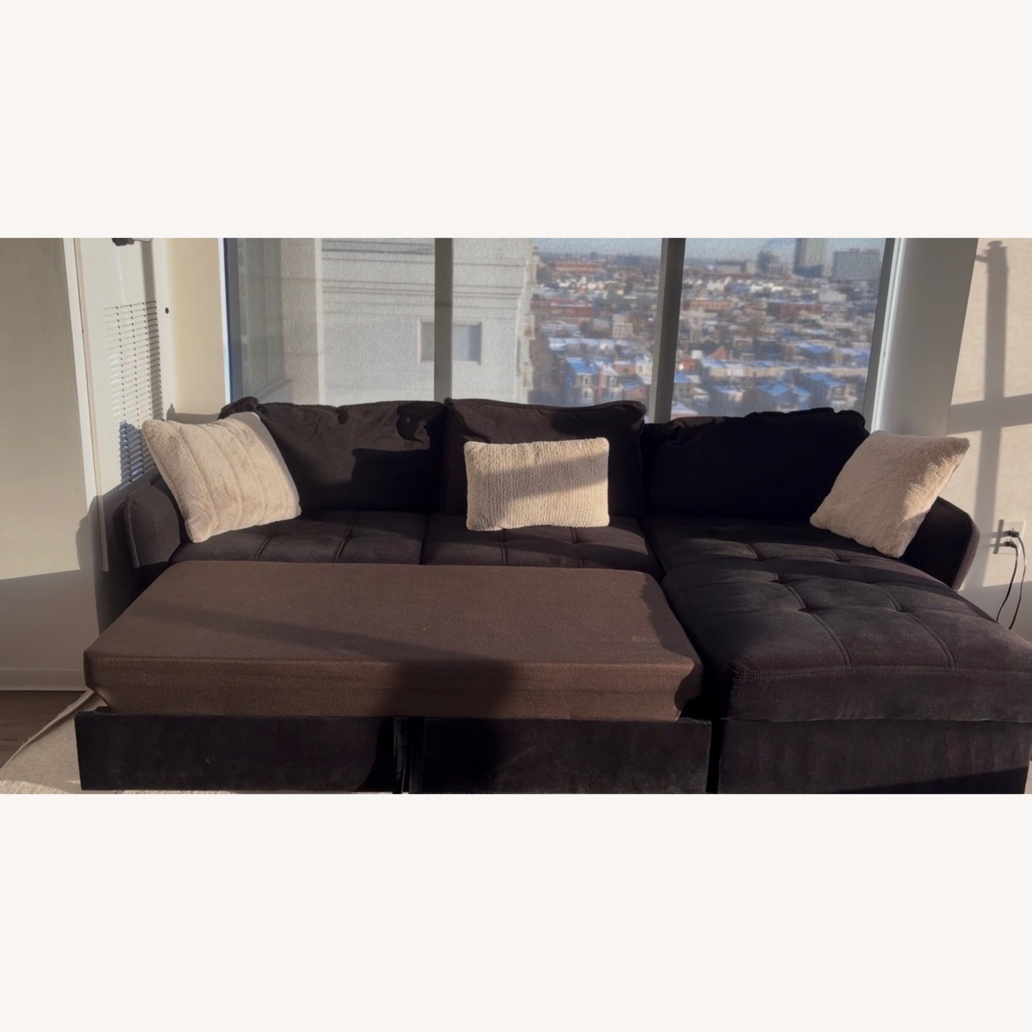 Black Sectional Sleeper Sofa - image-6