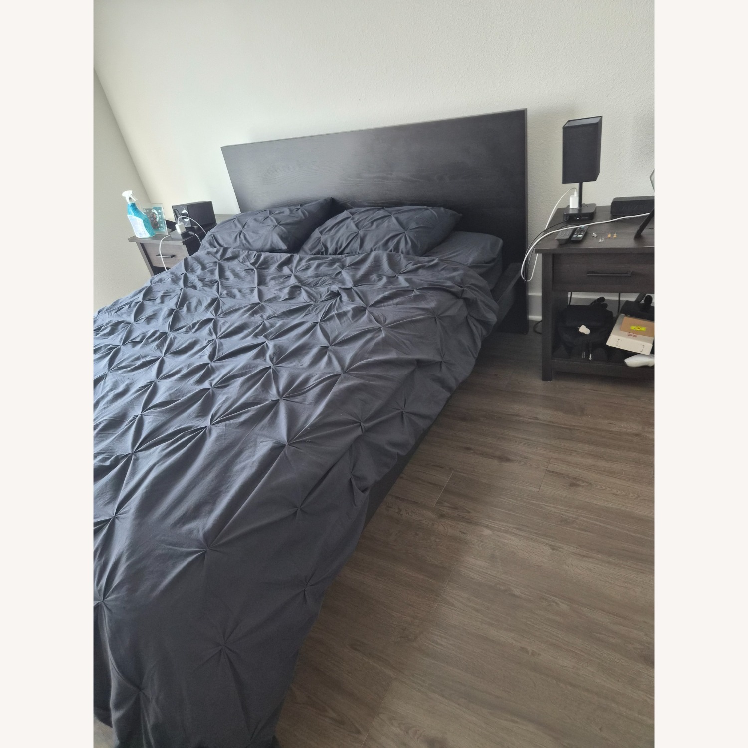 IKEA Black Wood Queen Bed - image-2