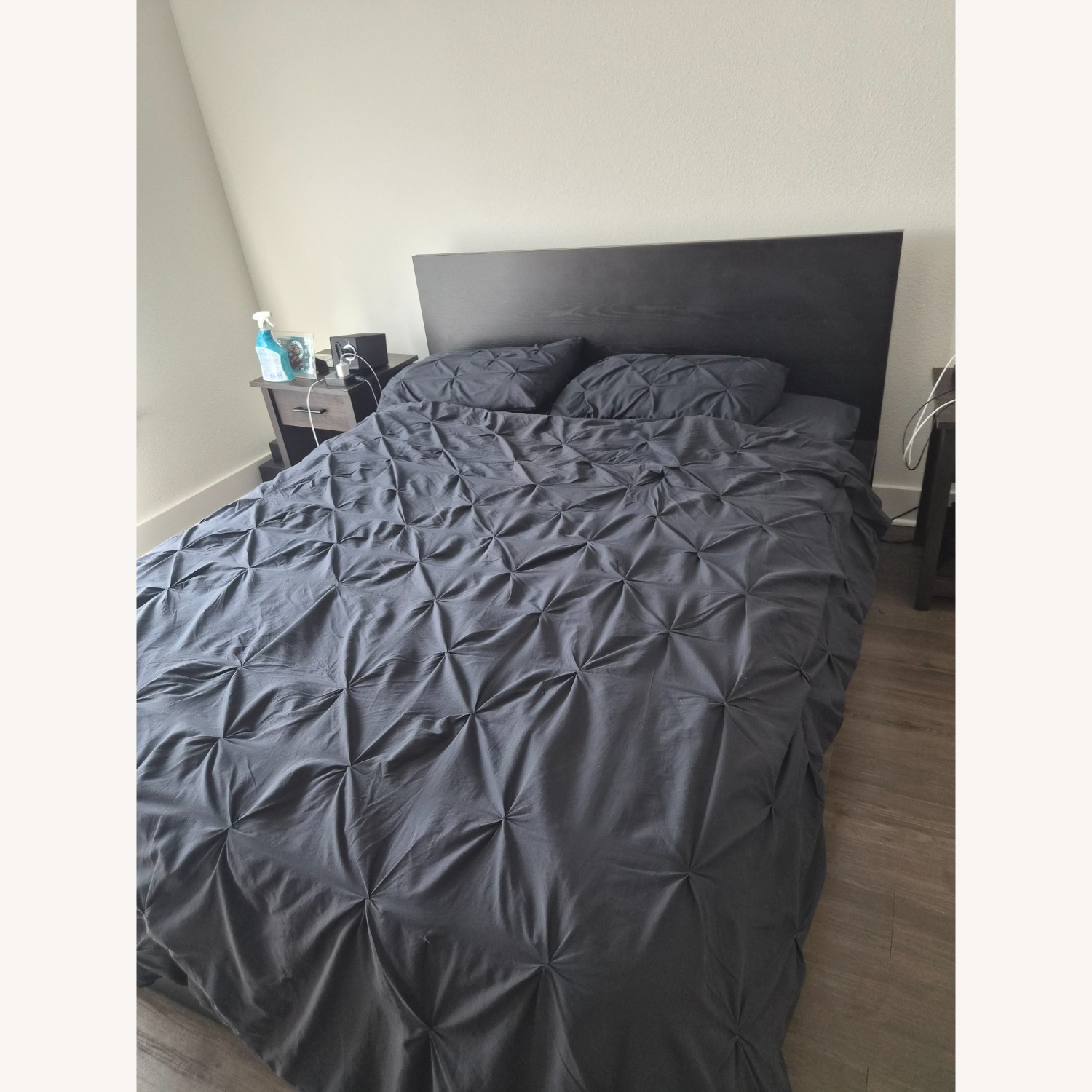 IKEA Black Wood Queen Bed - image-3