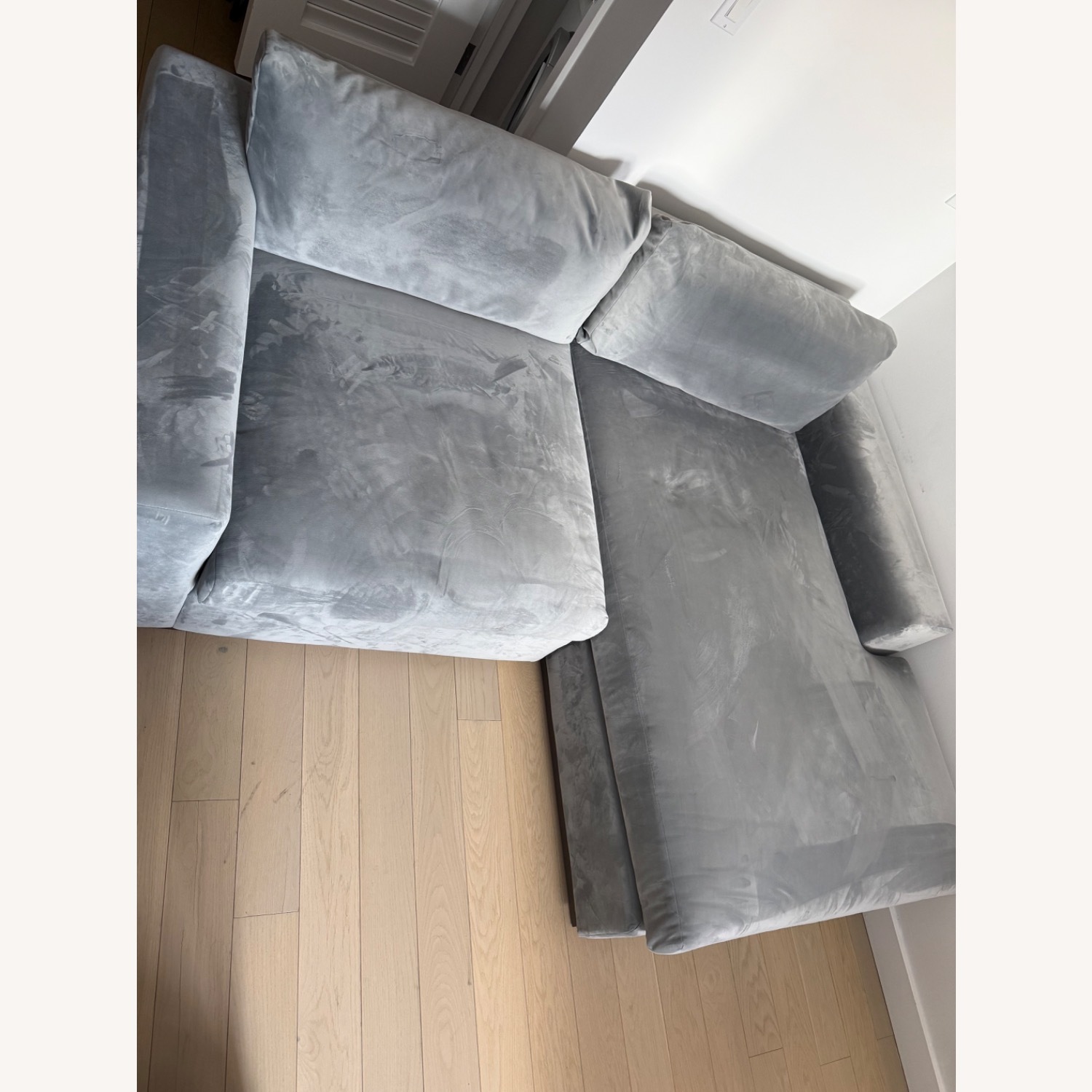 Joybird Holt Contemporary Gray Velvet Sectional - image-2