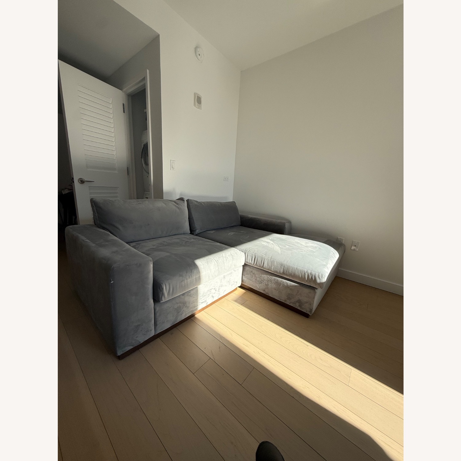 Joybird Holt Contemporary Gray Velvet Sectional - image-5