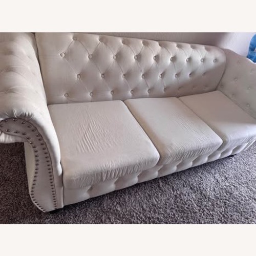 Used White Fabric 3+ Seater Sofa for sale on AptDeco