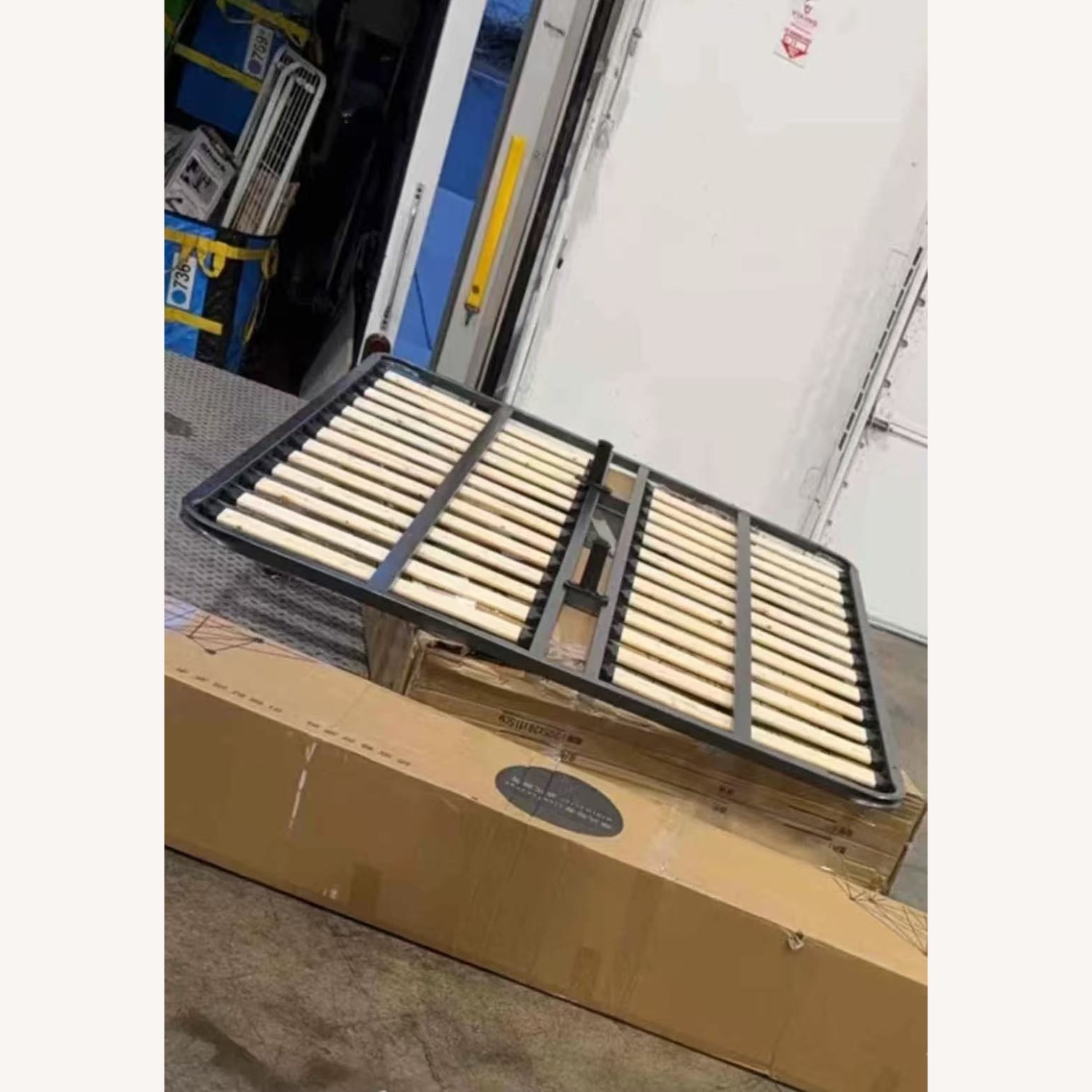 White Fabric Queen Bed - image-6