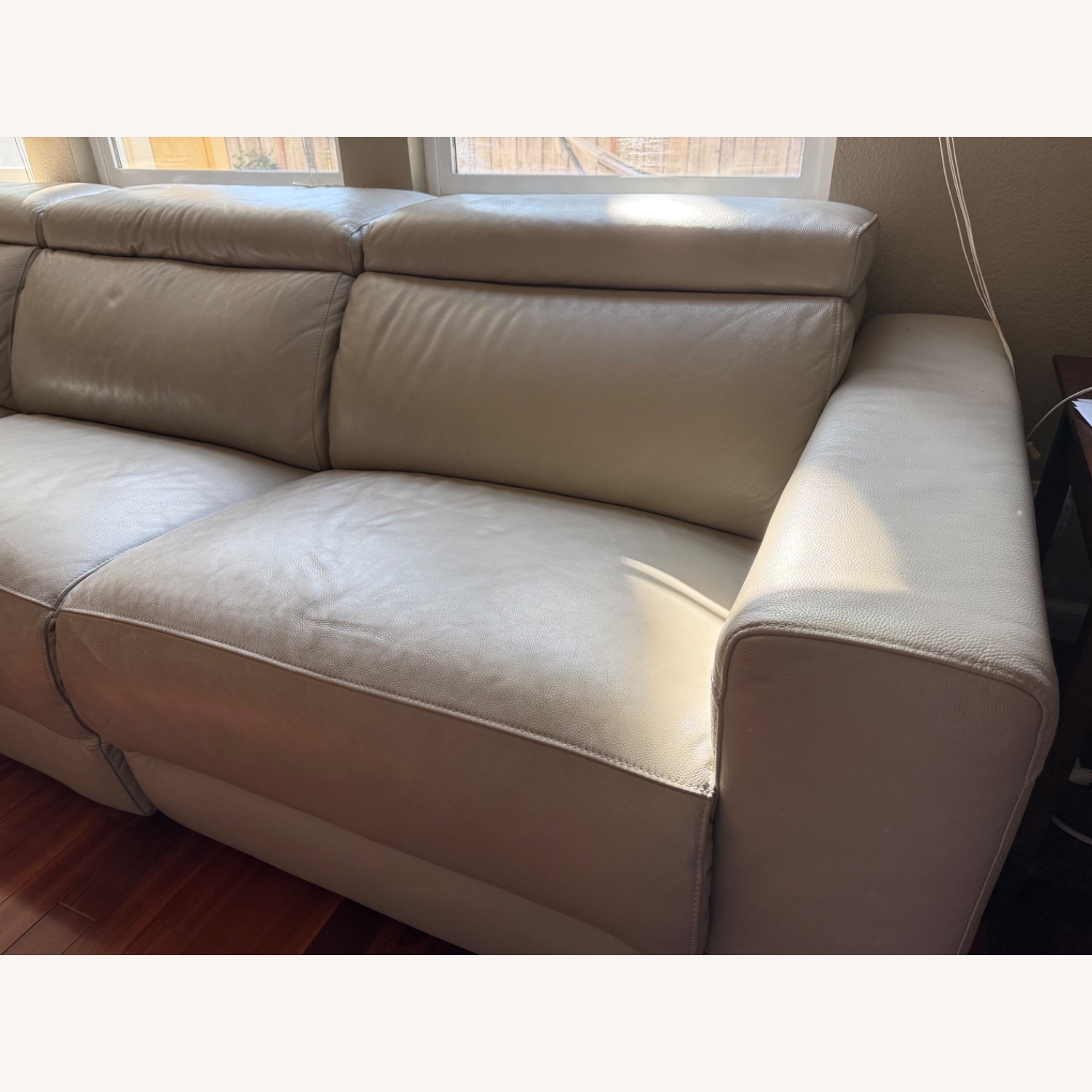 Beige Leather 5 Piece Sectional Recliner - image-6