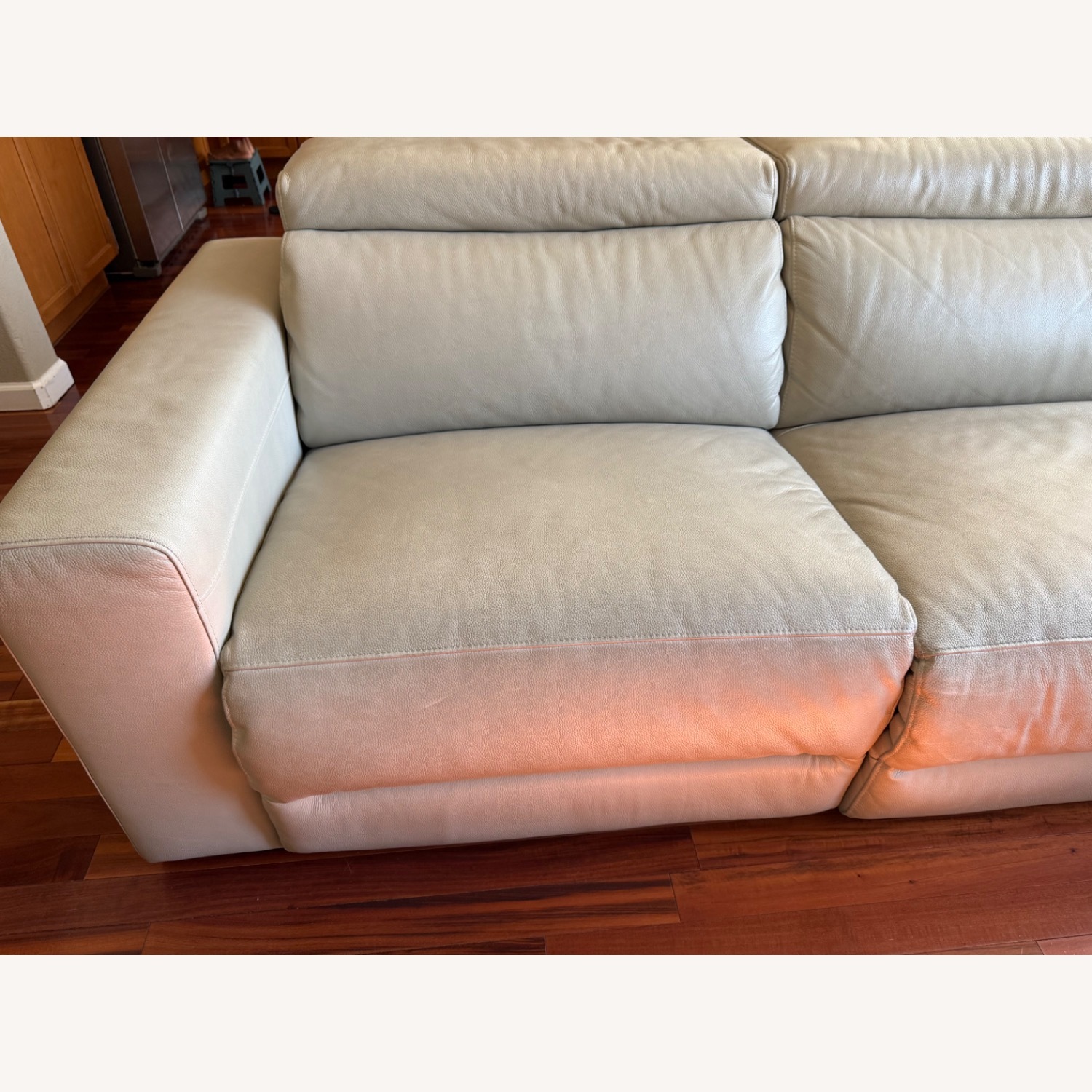 Beige Leather 5 Piece Sectional Recliner - image-2