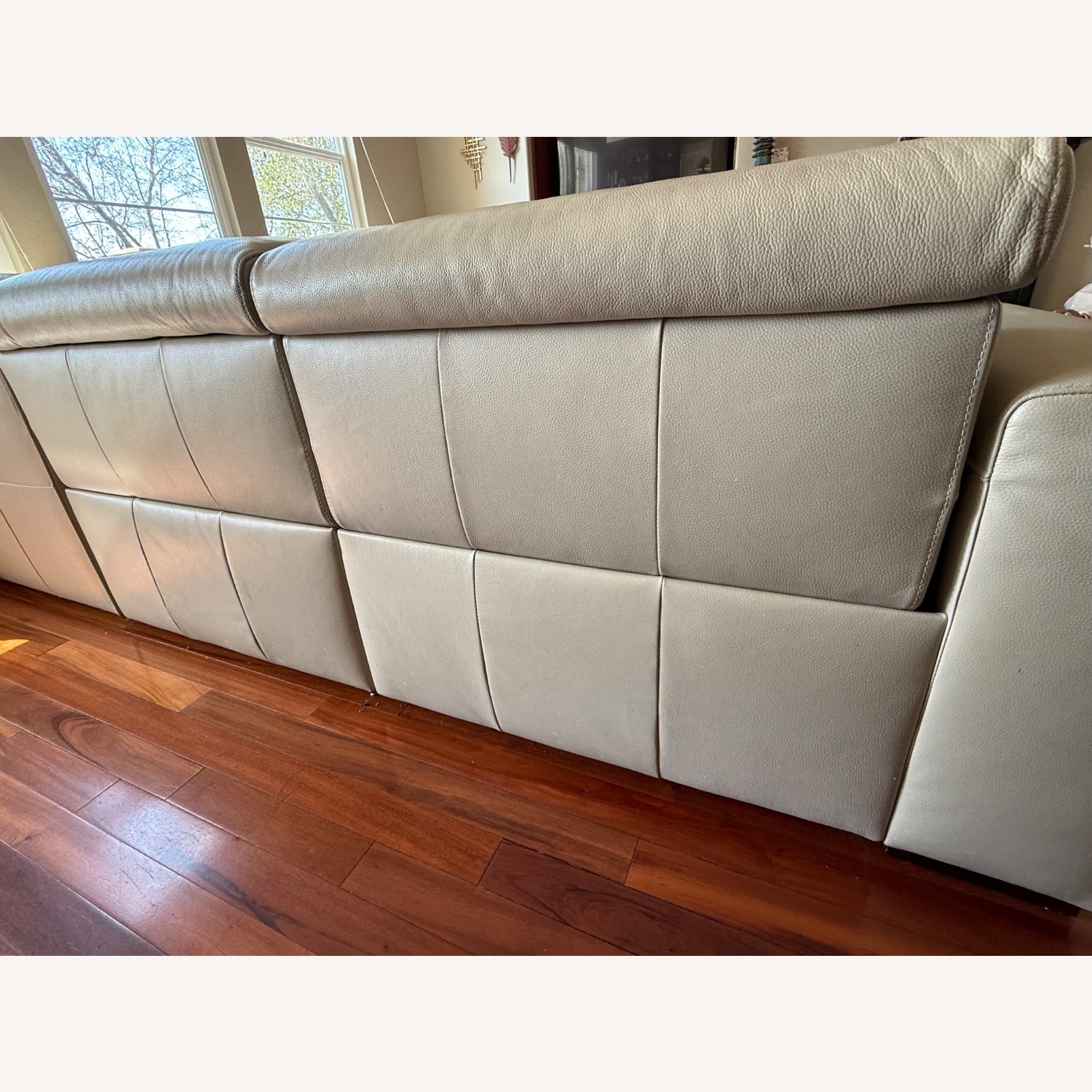 Beige Leather 5 Piece Sectional Recliner - image-7