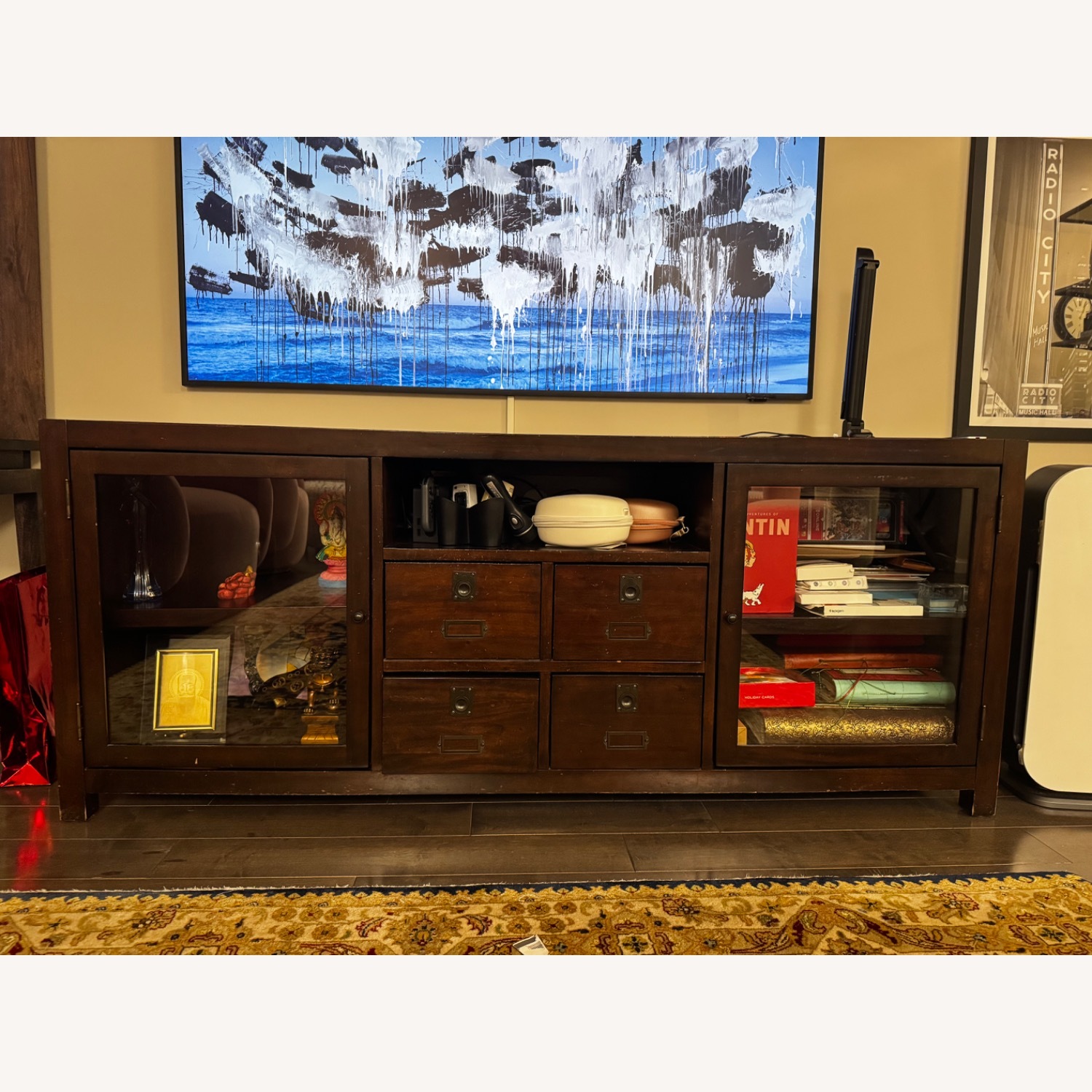 Pottery Barn Rhys Dark Brown Media Storage - image-1