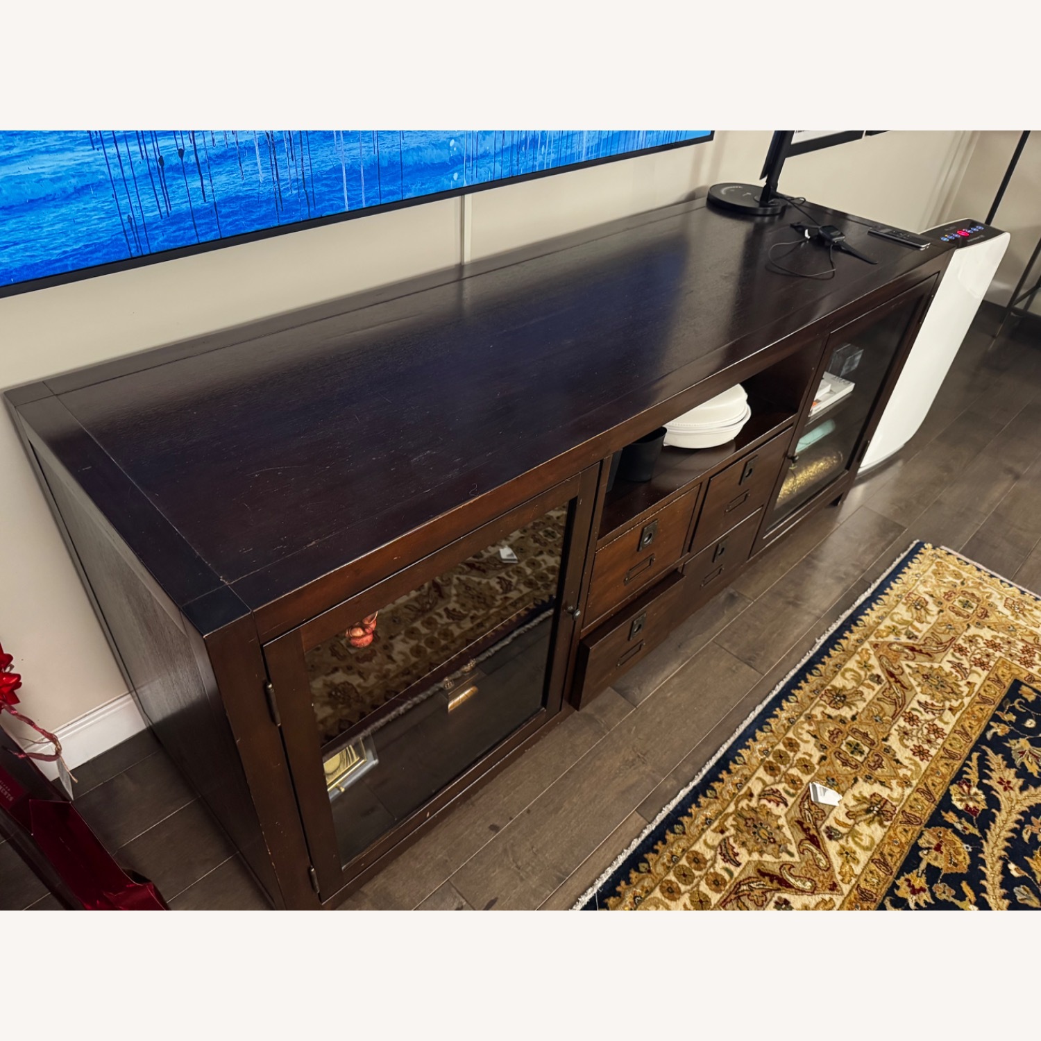 Pottery Barn Rhys Dark Brown Media Storage - image-2