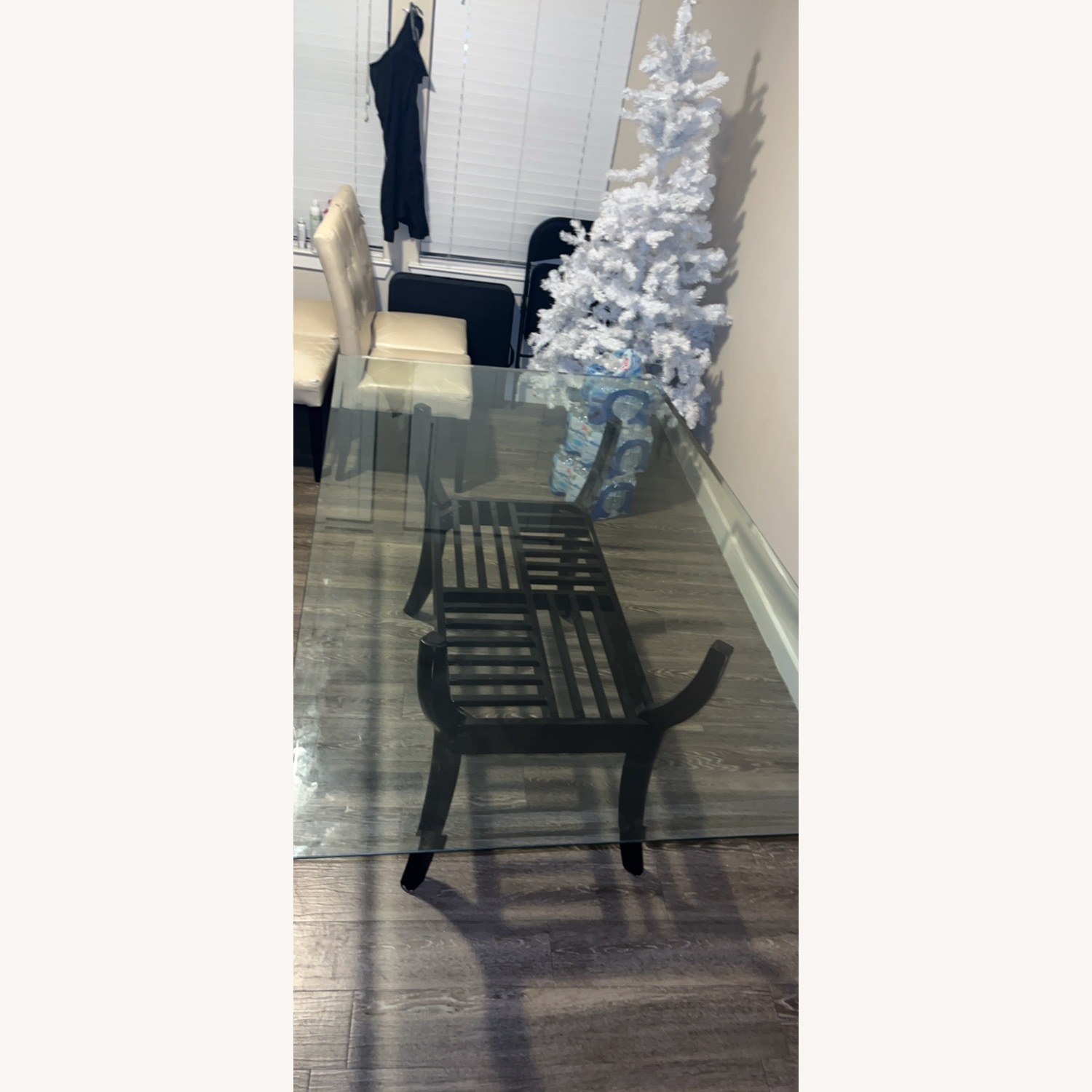 Rectangular Glass Table With 4 Chairs - image-1
