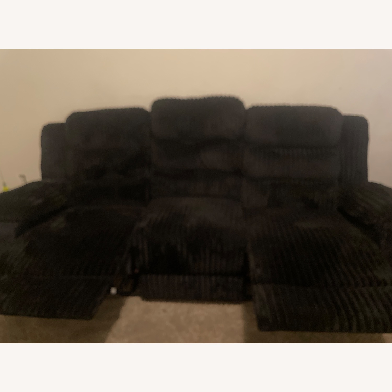 Classic Home Black Fabric 3+ Seater Sofa - image-1