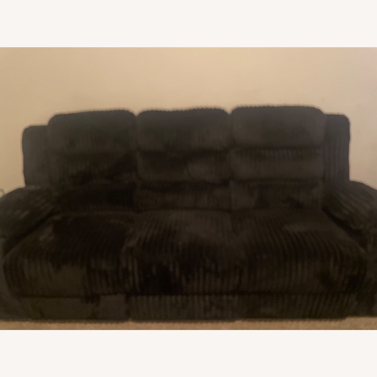 Classic Home Black Fabric 3+ Seater Sofa - image-2