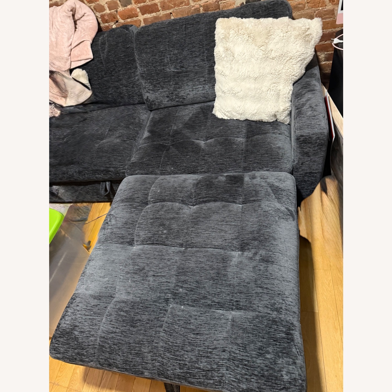 Bob's Discount Furniture Modular Bob® Charcoal Storage Ottoman - image-1