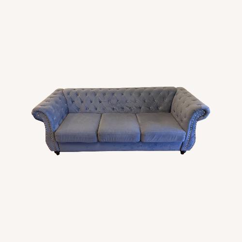 Used Dark Gray Velvet 3+ Seater Sofa for sale on AptDeco