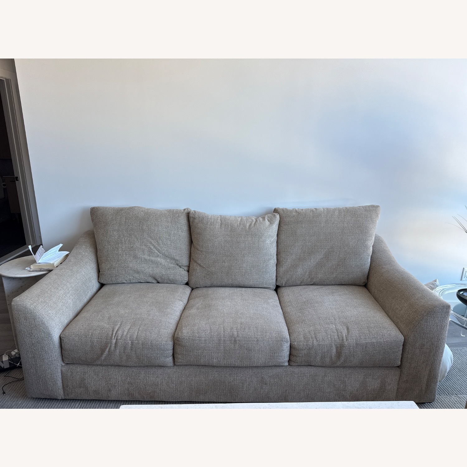 Raymour & Flanigan Tatum Sand Colored Fabric Sofa - image-1