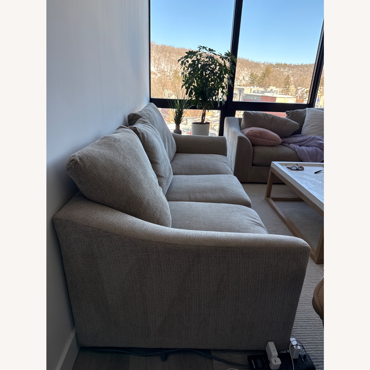 Raymour & Flanigan Tatum Sand Colored Fabric Sofa - image-3