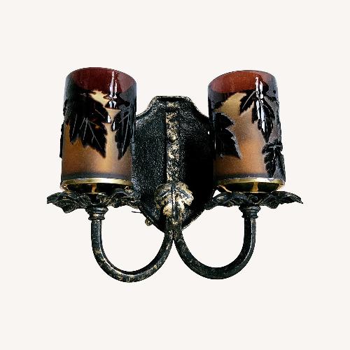 Used Pilgrim Glass Double Light Sconces Pair for sale on AptDeco