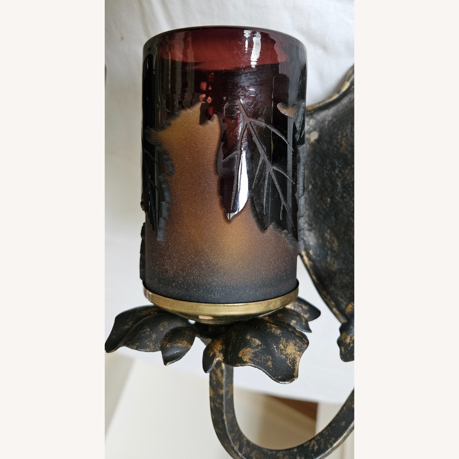 Pilgrim Glass Double Light Sconces Pair - image-4