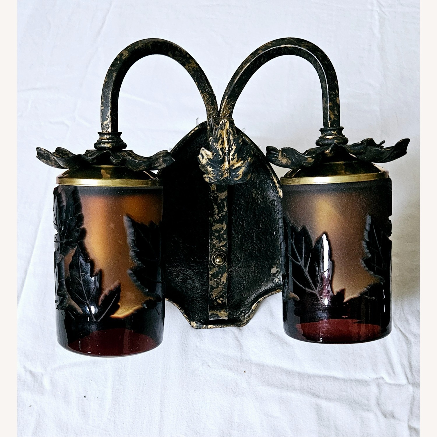 Pilgrim Glass Double Light Sconces Pair - image-15