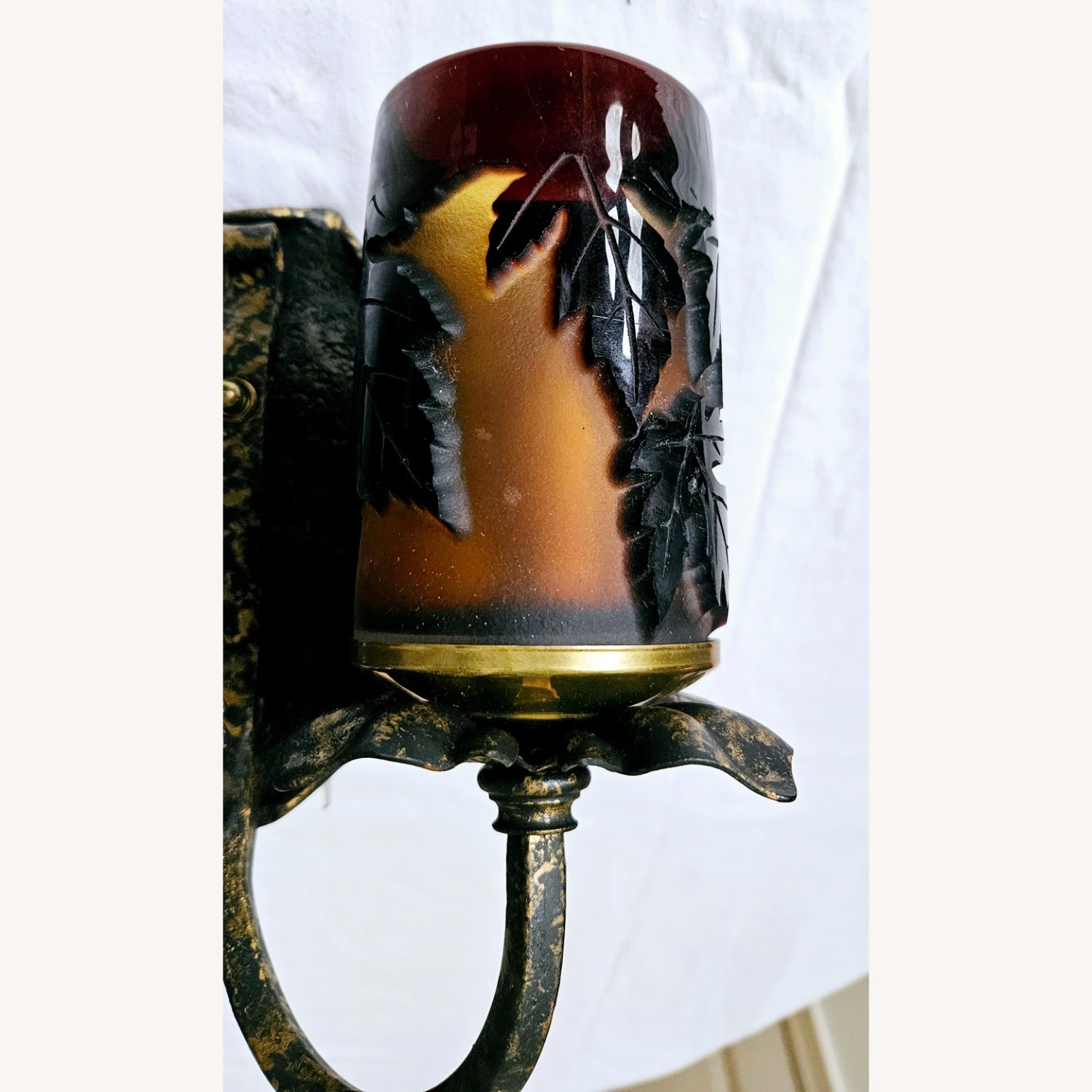 Pilgrim Glass Double Light Sconces Pair - image-3
