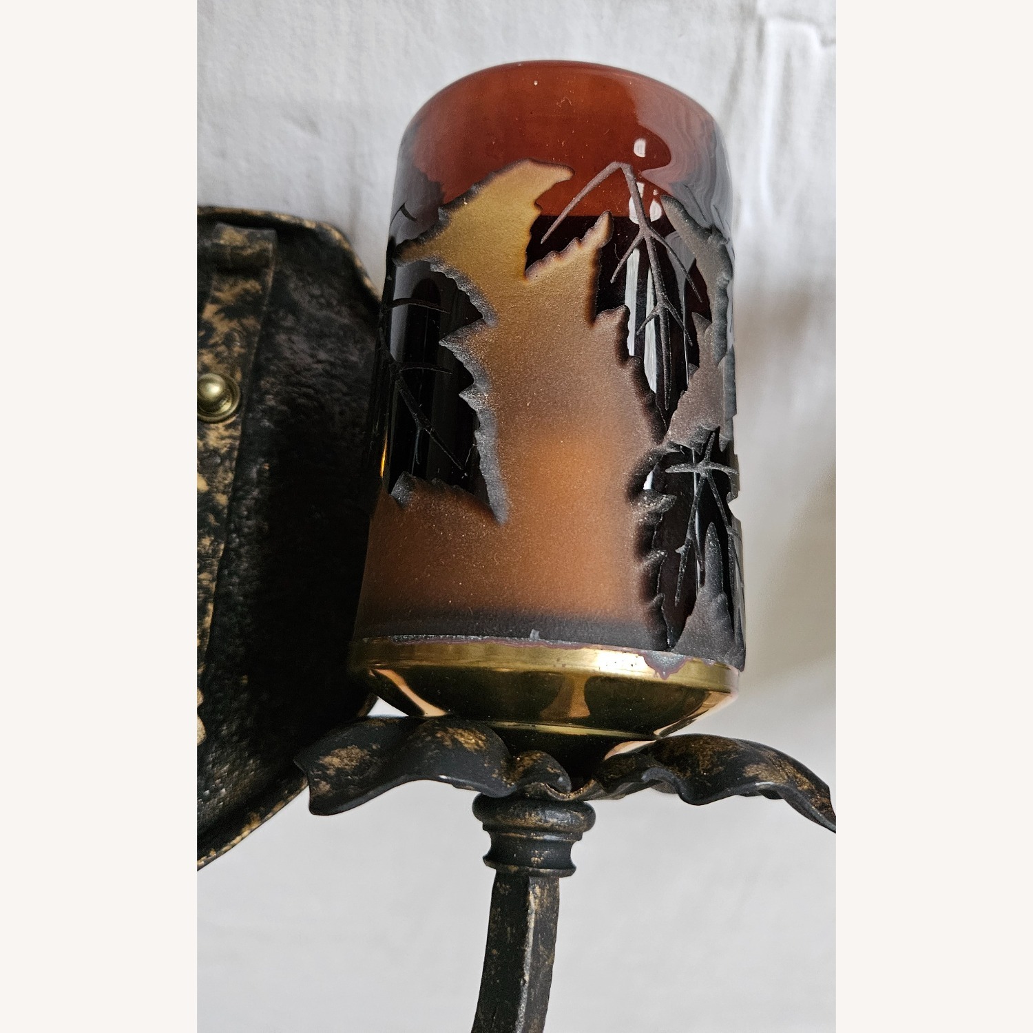 Pilgrim Glass Double Light Sconces Pair - image-5