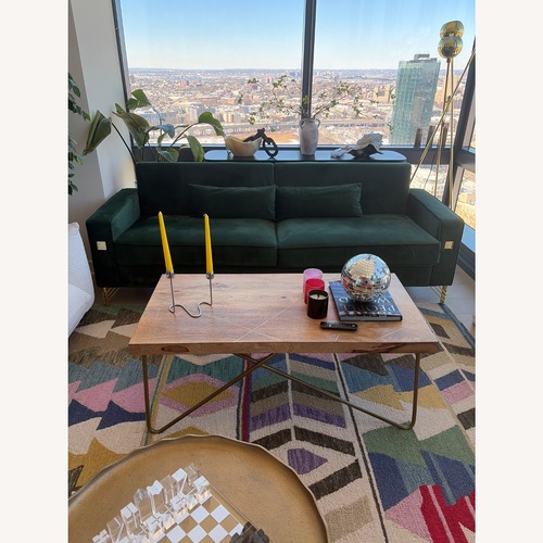 Used Deondry Green Velvet 3+ Seater Sofa for sale on AptDeco