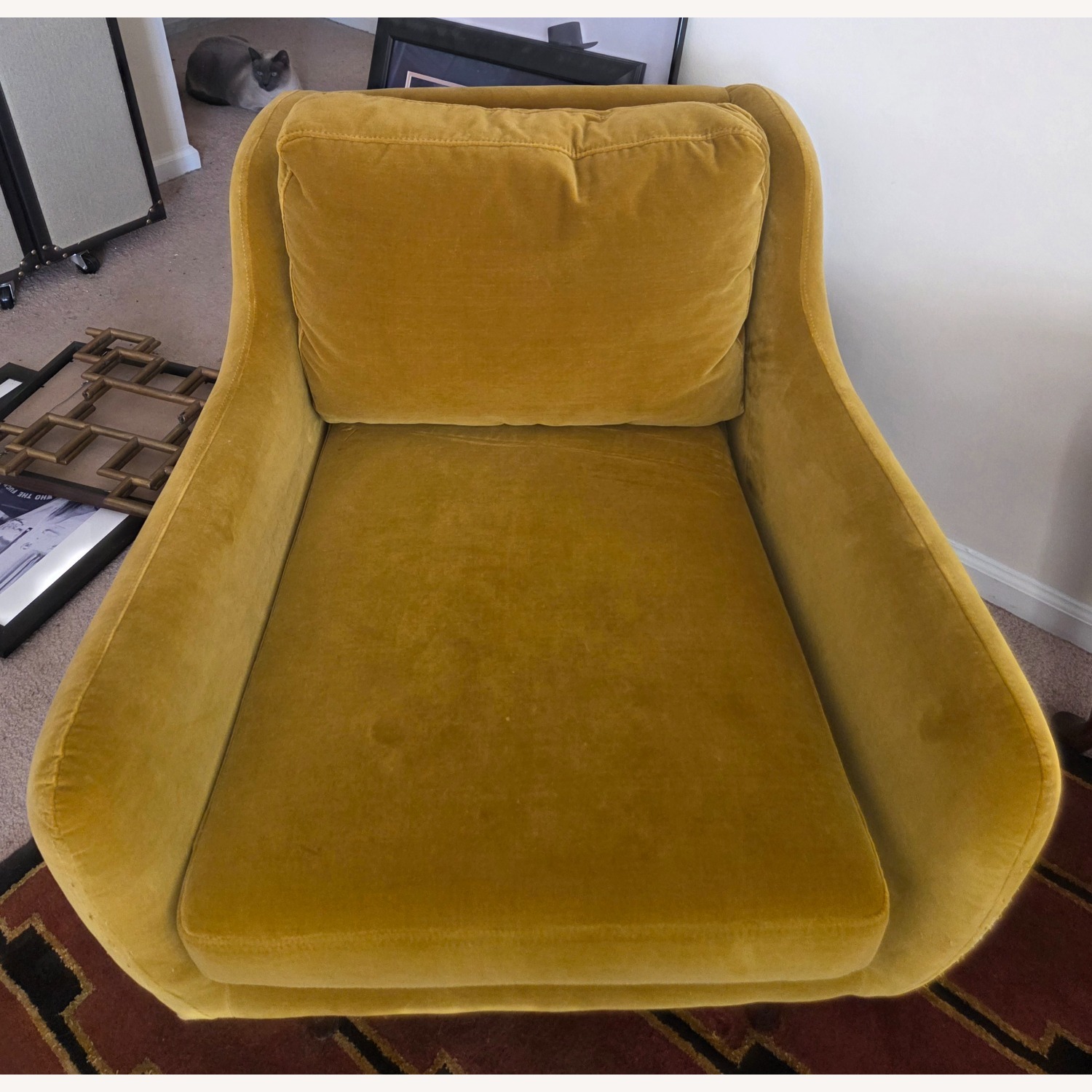 Article Matrix Gold Velvet Accent Chairs - image-7