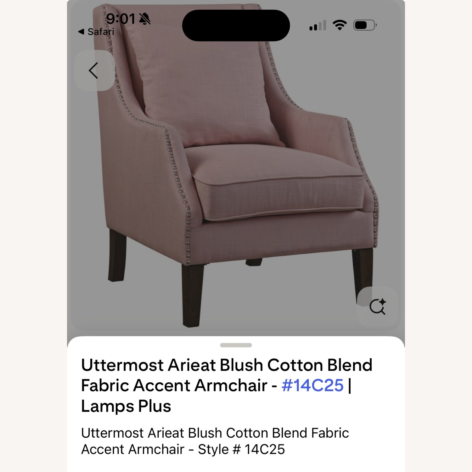 Uttermost Blush Pink Fabric Armchair - image-8