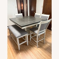 Ashley Furniture Light Gray Wood Dining Set