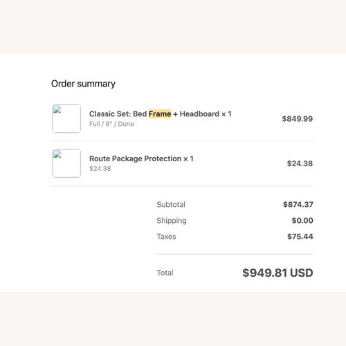 Used Soft Frame - Bed Frame + Headboard  for sale on AptDeco