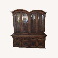 Vintage/Antique Light Brown Wood Wall Unit