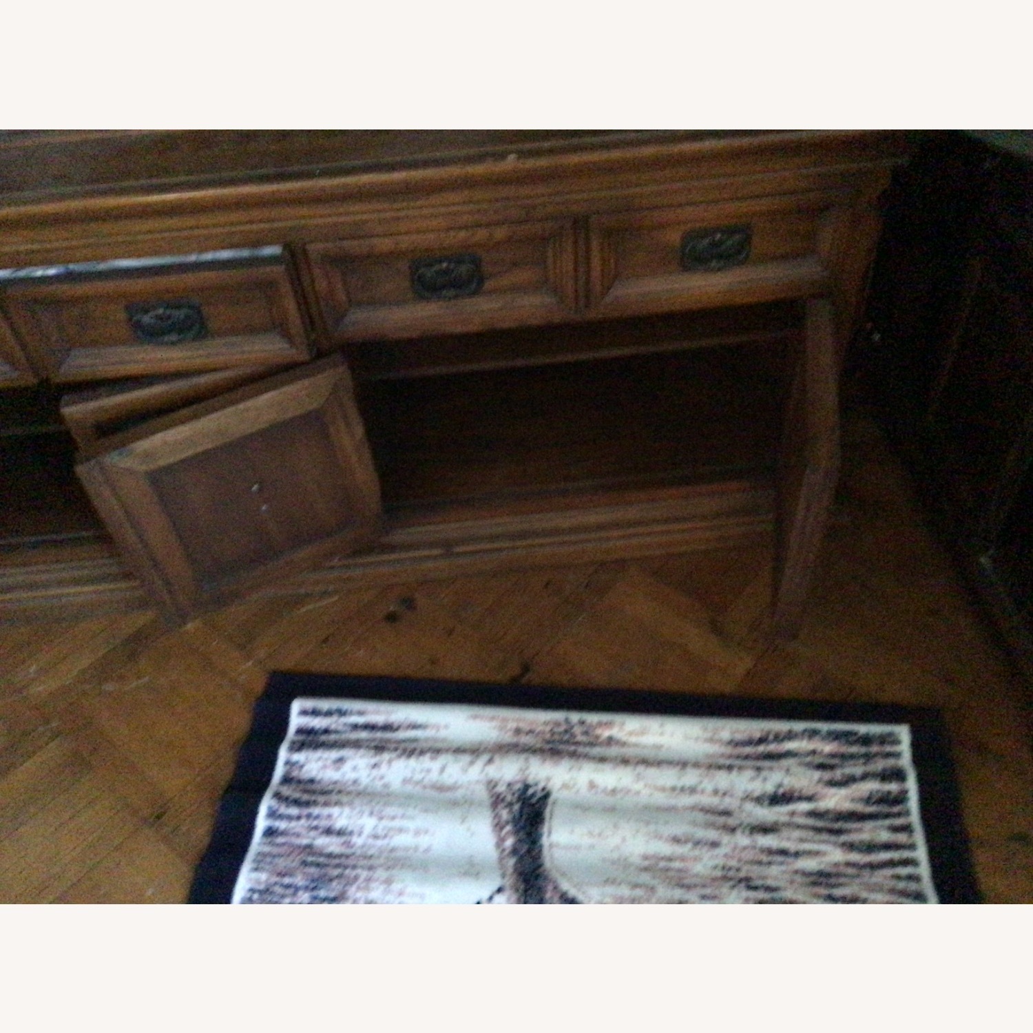 Vintage/Antique Light Brown Wood Wall Unit - image-4