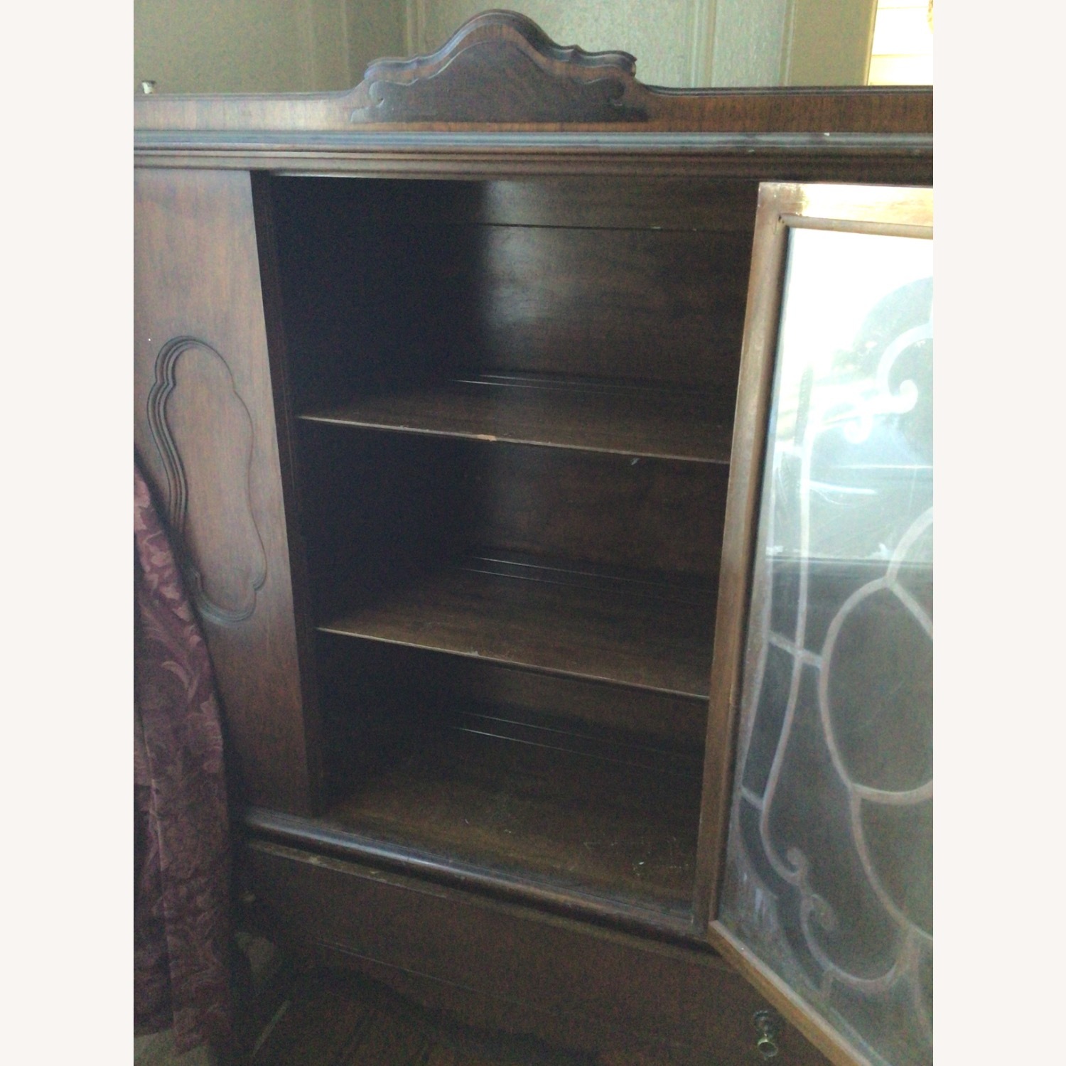 Vintage/Antique Finds Dark Brown Wood Wall Unit - image-1
