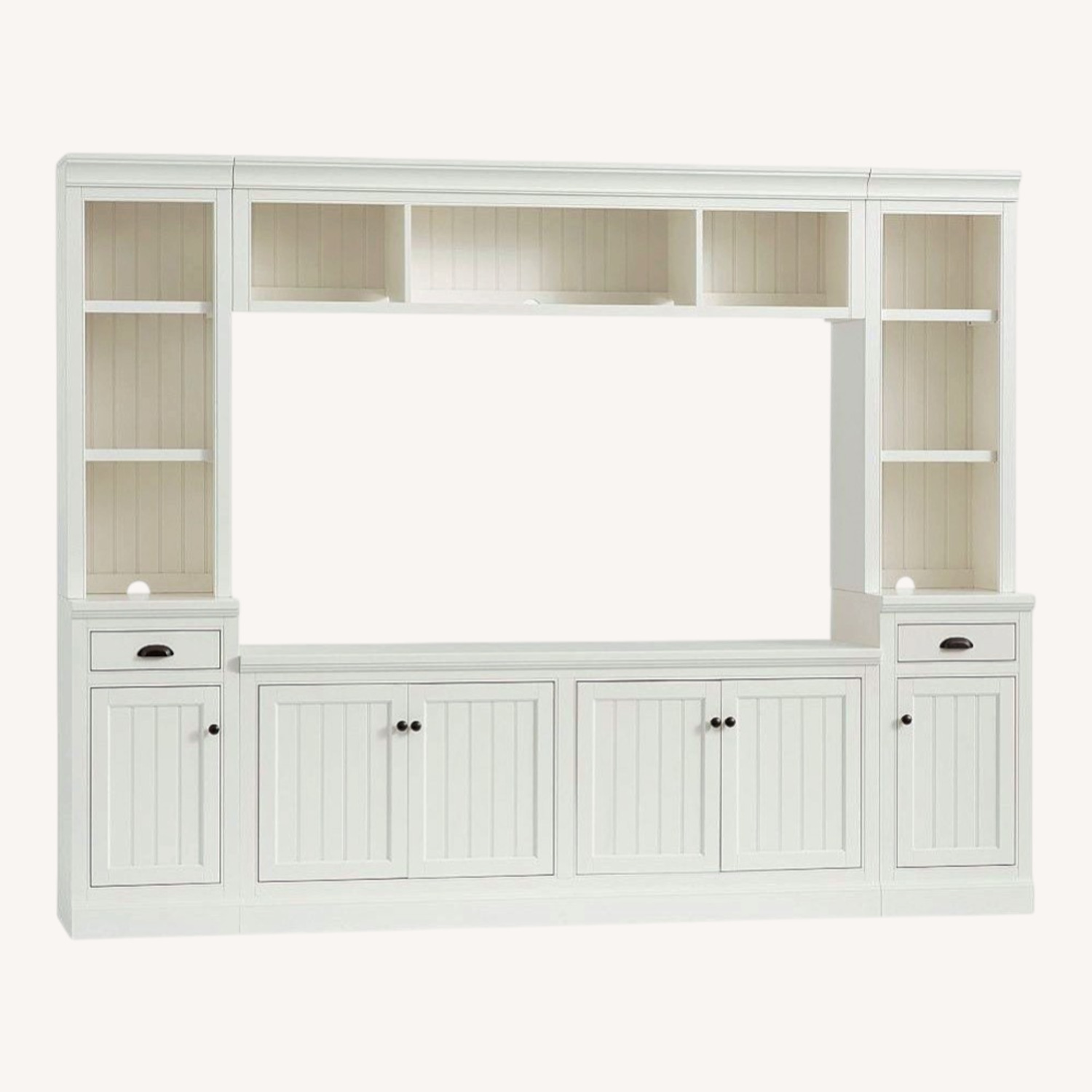 Aubrey Modular White Wood Media Storage - image-0