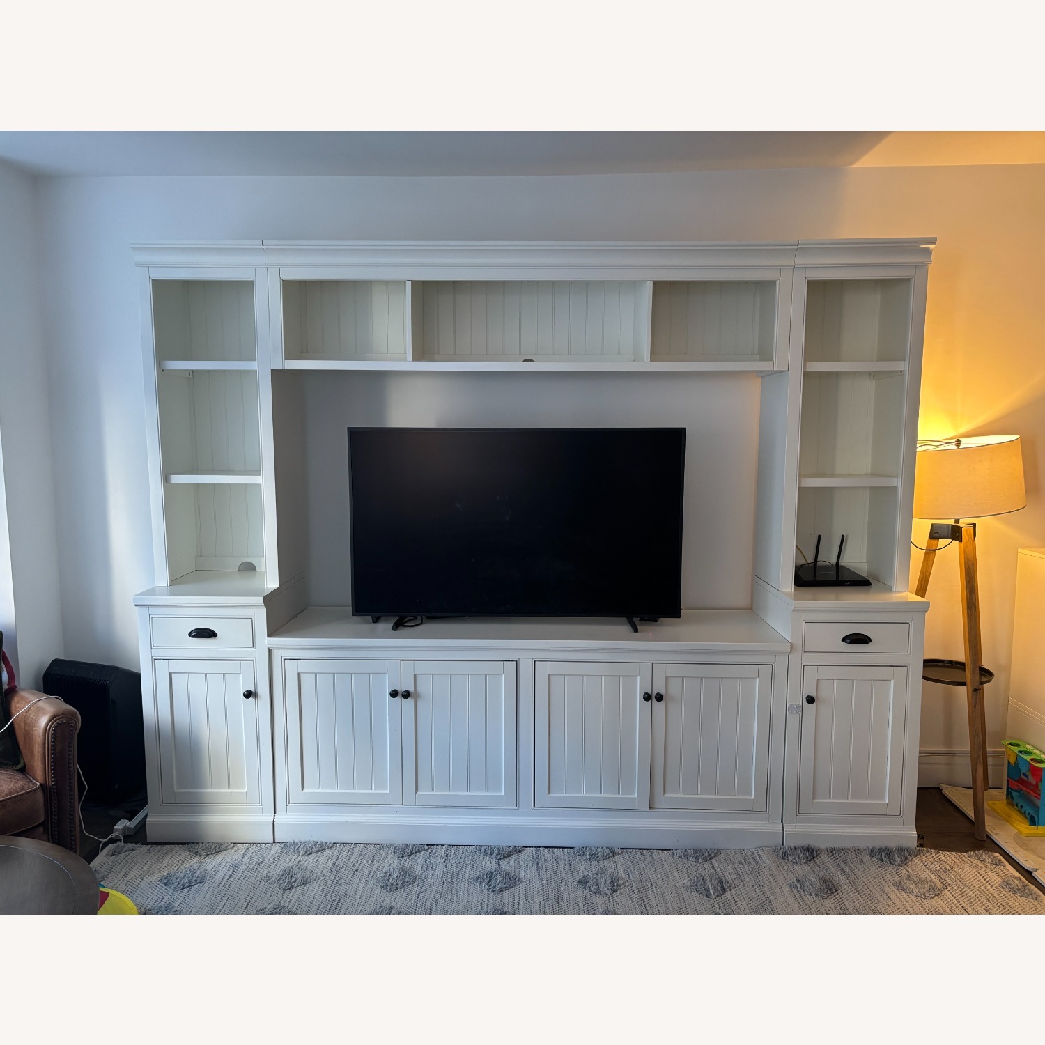 Aubrey Modular White Wood Media Storage - image-3