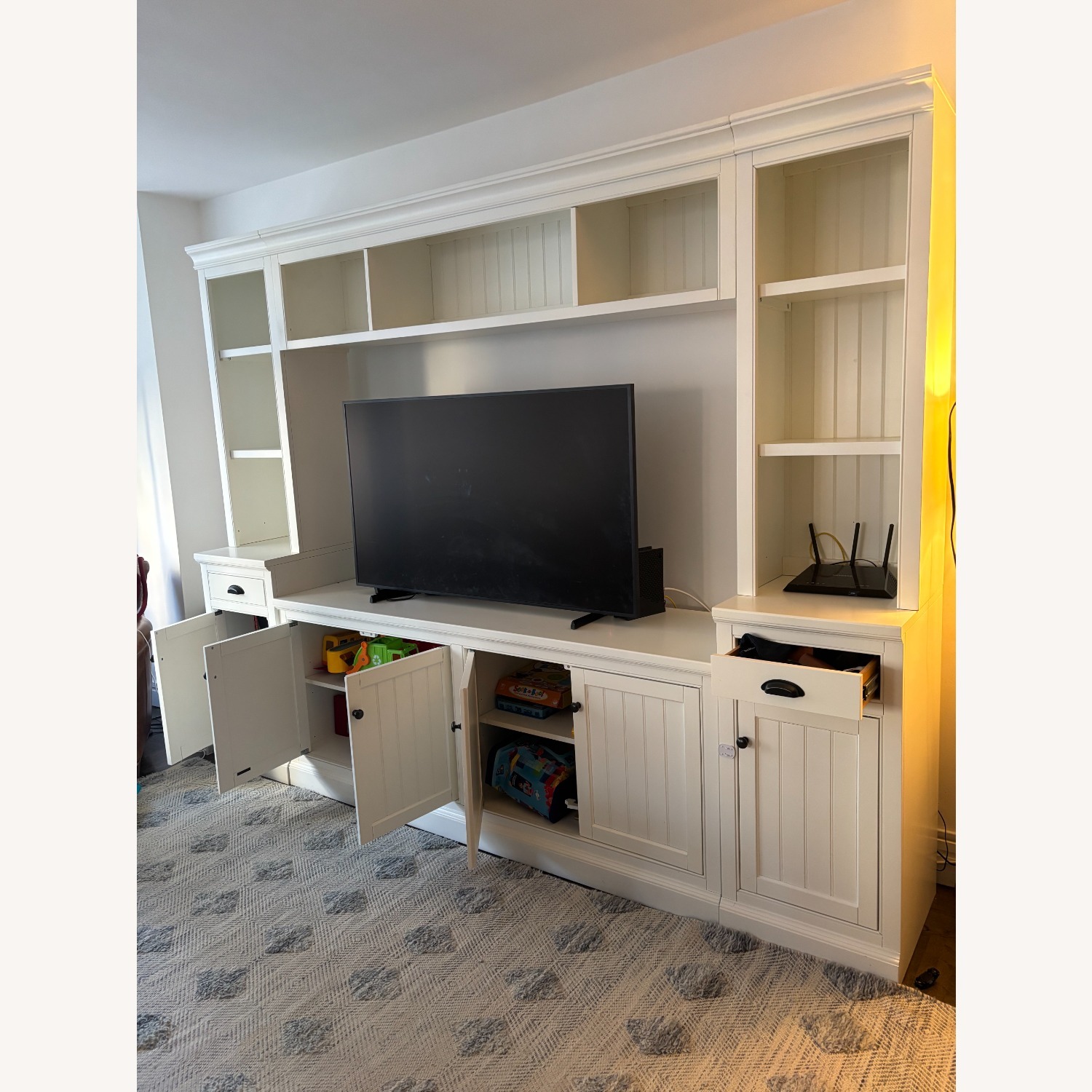 Aubrey Modular White Wood Media Storage - image-4