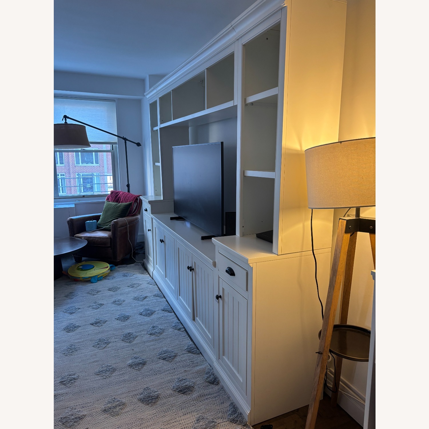 Aubrey Modular White Wood Media Storage - image-1