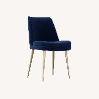 West Elm Finley Blue Velvet Dining Chairs