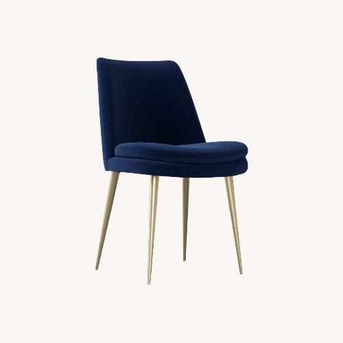 Used West Elm Finley Blue Velvet Dining Chairs for sale on AptDeco