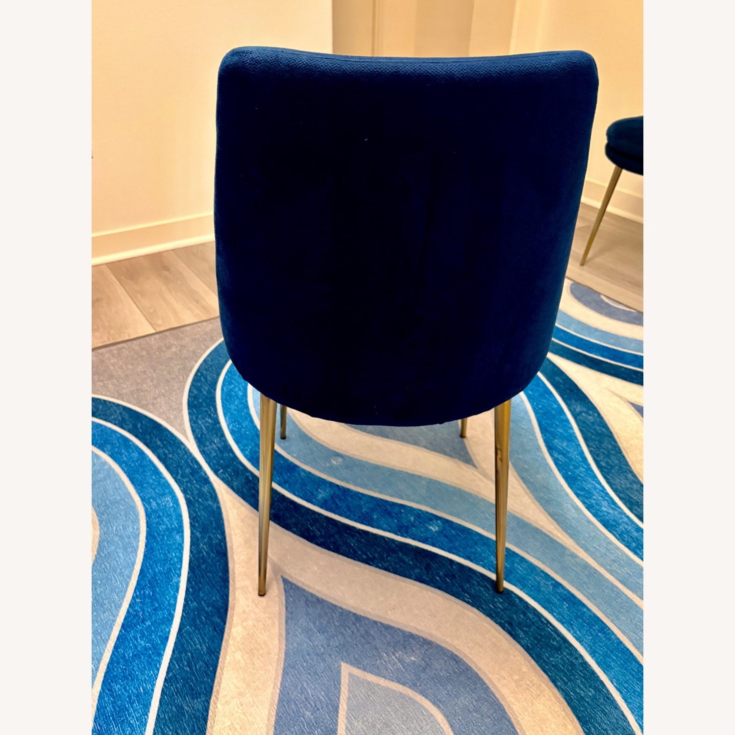 West Elm Finley Blue Velvet Dining Chairs - image-3