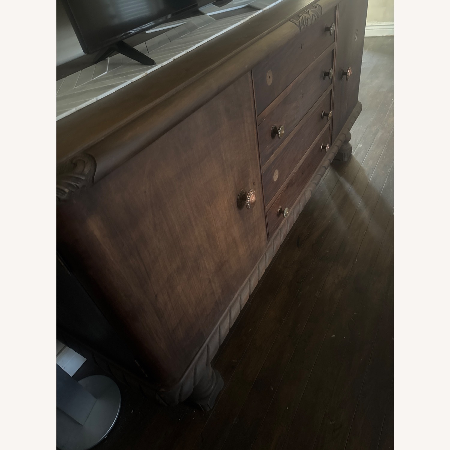 Vintage/Antique Dark Brown Wood Sideboard - image-2