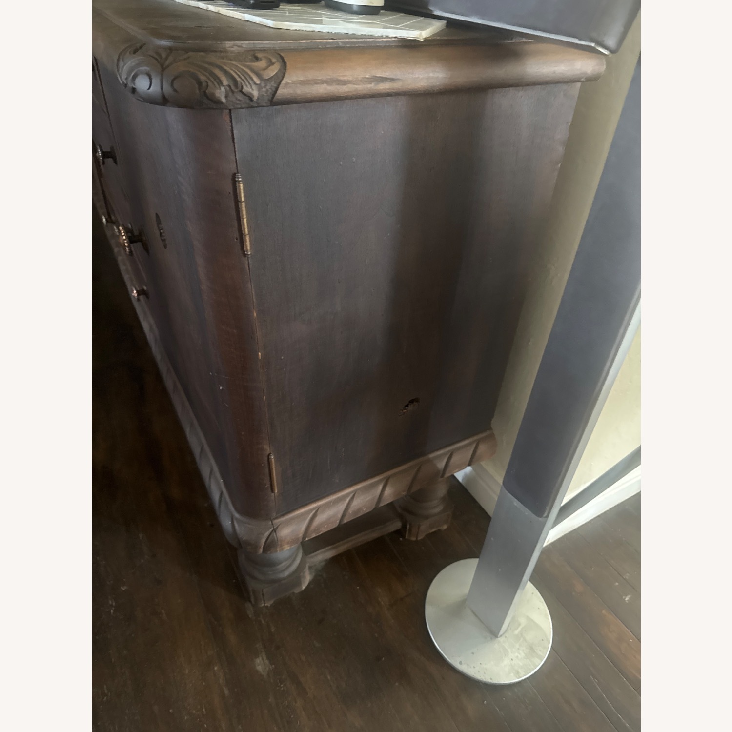 Vintage/Antique Dark Brown Wood Sideboard - image-3